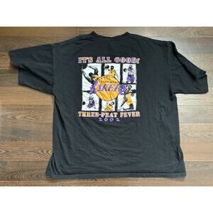 Rare Find TND Los Angeles Lakers 3 Peat Championship Black T Shirt Men’s 3XLarge